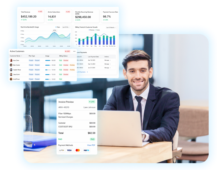 ISP Billing Dashboard Mockup